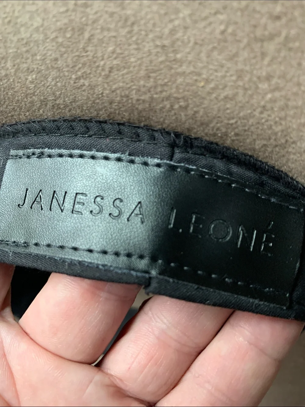 Janessa Leone’ Women’s Taupe Grey Fedora Medium